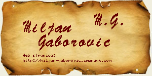 Miljan Gaborović vizit kartica